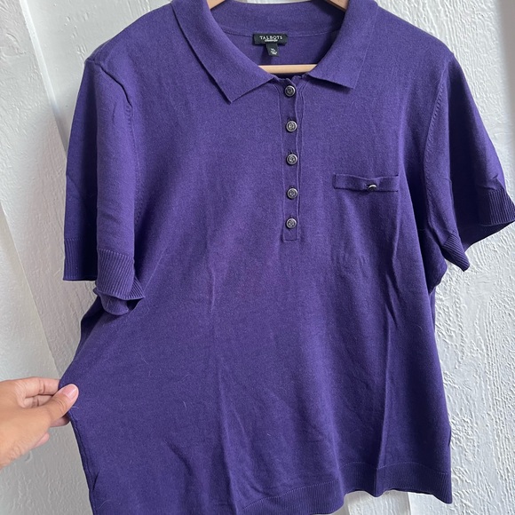 Talbots Purple Polo Shirt XL - Picture 2 of 6